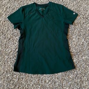 V-Neck Scrub Top Forest Green